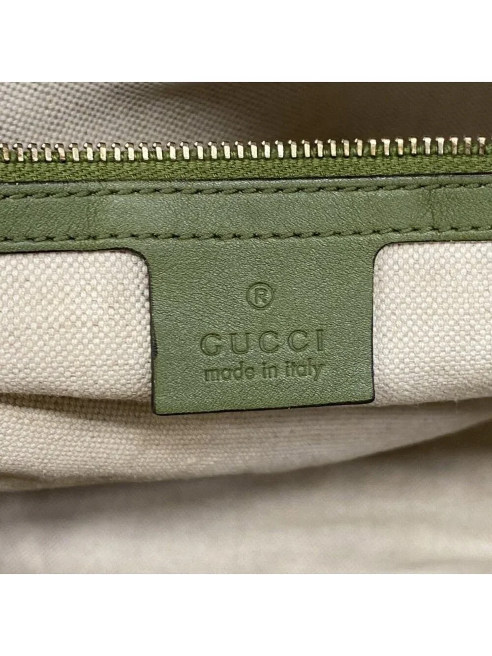 Gucci Handbag GG Supreme Brown Green Gold